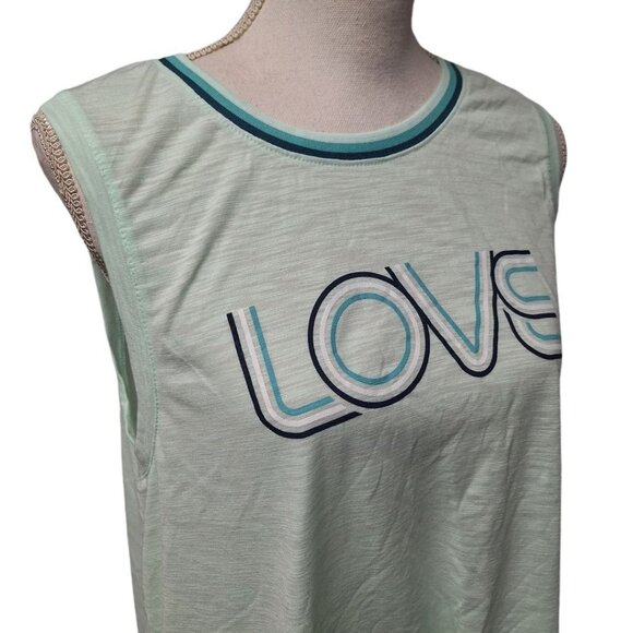 Old Navy Active Tank Top Green Love Gym Running Womens L Exercise Workout - Picture 1 of 8